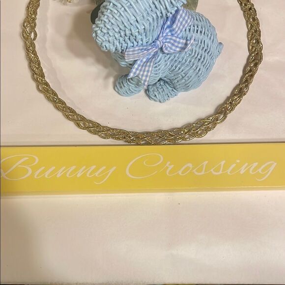 Easter Holiday Wreath, with Blue Bunny and Sign. - Picture 2 of 10